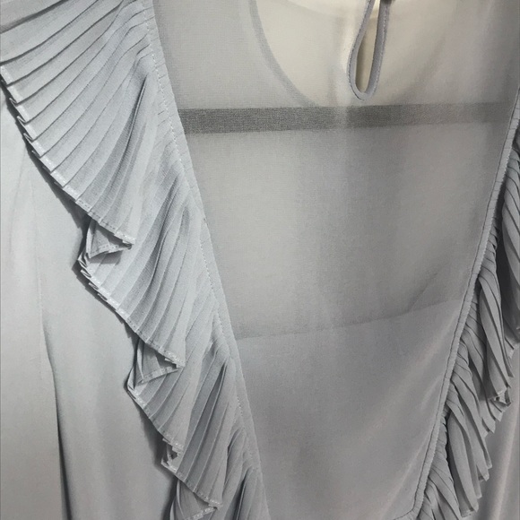 Excellent Condition Bcbg MAXAZRIA Mini Baby Blue DRESS XS Ruffle Drop Waist - Picture 9 of 9